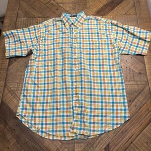 Vibrant Plaid Button-Down Shirt for Men